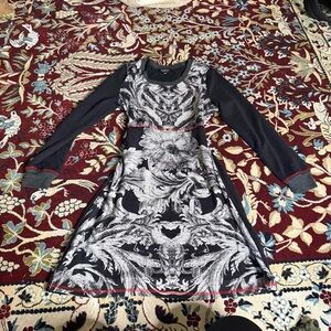 Vintage grunge Y2K gothic mini dress size large with gargoyle print